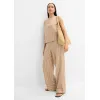 Image Pantalon bonprix rayé à taille élastiquée - Camel mat/marron rayé à 14,99€