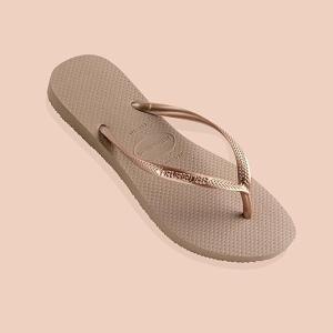 Image Tongs femme Havaianas Slim - Rose Gold à 12,47€