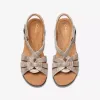 Image Sandales Clarks Tuleah Cross - Cuir métallisé ou Noir à 63,00€