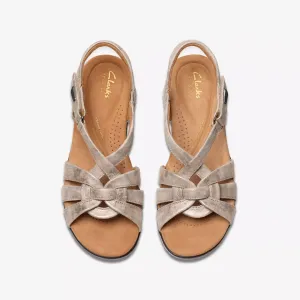 Image Sandales Clarks Tuleah Cross - Cuir métallisé ou Noir à 63,00€