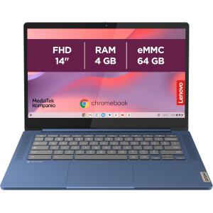 Image Ordinateur portable Lenovo IdeaPad Slim 3 Chromebook 14M868 (RAM 4Go, SSD 64Go) - Bleu à 219,99€