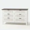 Image Commode BRIX 6 tiroirs - Blanc et bois foncé à 199,90 €