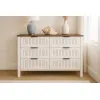 Image Commode BRIX 6 tiroirs - Blanc et bois foncé à 199,90 €