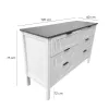 Image Commode BRIX 6 tiroirs - Blanc et bois foncé à 199,90 €