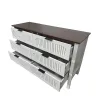 Image Commode BRIX 6 tiroirs - Blanc et bois foncé à 199,90 €
