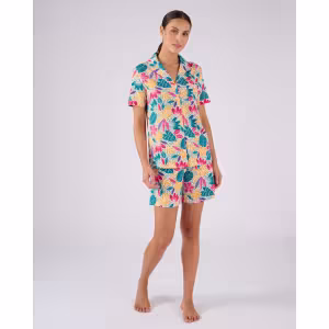 Image Pyjashort Femme pur coton - Tropical Multicolore à 14,40€