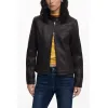 Image Veste effet cuir combiné - Noir ou Marron à 83,30€