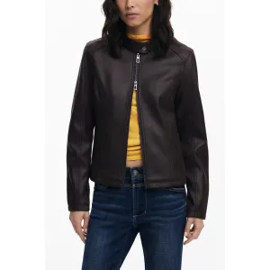 Image Veste effet cuir combiné - Noir ou Marron à 83,30€