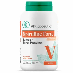 Image Complément alimentaire Phytoceutic Spiruline Forte 100 comprimés 1000 mg - à 8,21€
