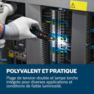 Image Testeur de tension Bosch GVD 1000-17 - Bleu/noir à 44,45€