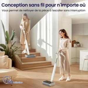 Image Aspirateur laveur sans fil Lefant LS100 - Blanc Ivoire à 89,99€