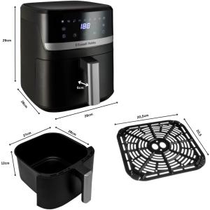 Image Friteuse sans huile Russell Hobbs Air Fryer Rapid Air 5,5L 27621-56 - Noir et Argent à 49,99€