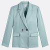 Image Veste croisée LA REDOUTE COLLECTIONS - Lyocell, coupe ample - Vert Grisé à 26,99€