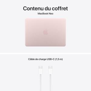 Image Ordinateur portable Apple MacBook Neo 13 2026 - 256Go, RAM 8Go - Rose poudré à 594,99€