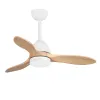 Image Ventilateur de plafond LED SULION Cloé S - Blanc et bambou à 169€