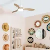 Image Ventilateur de plafond LED SULION Cloé S - Blanc et bambou à 169€