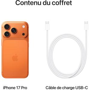 Image [Prime] Smartphone Apple iPhone 17 Pro 256 Go - Orange cosmique à 1 199,00€