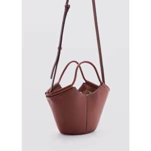Image Mini sac à bandoulière style cabas Mango - Marron moyen à 23,99€