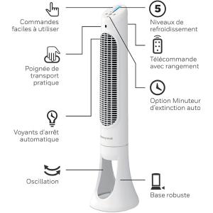 Image [Prime] Ventilateur colonne Honeywell HYF260 - Blanc à 69,99€