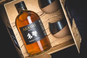 Image Coffret Whisky Japonais Akashi Meïsei + 2 Japanese Cups 40° 50cl