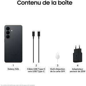 Image [Prime] Smartphone Samsung Galaxy S26 - Noir à 829,00€