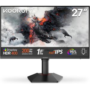 Image [Prime] Écran PC 27" 2K Gamer KOORUI G2722P - 200 Hz - Noir à 129,99€