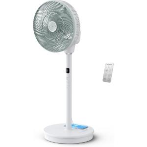 Image [Prime] Ventilateur Rowenta Turbo Silence Compact 3D Nomad QV5050F0 - Blanc et Eucalyptus à 109,99€