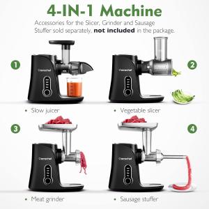Image Extracteur de Jus AMZCHEF Double Vitesse Modes (Soft et Hard) + Accessoires