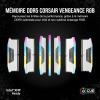 Image Mémoire RAM Corsair Vengeance RGB DDR5 32 Go (2x16 Go) 6000 MHz CL36 - Blanc à 399,99€