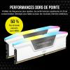 Image Mémoire RAM Corsair Vengeance RGB DDR5 32 Go (2x16 Go) 6000 MHz CL36 - Blanc à 399,99€