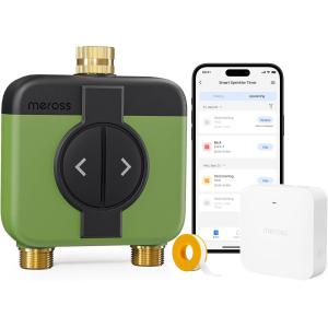 Image Programmateur d'arrosage WiFi meross MST200 - Vert avec Hub à 84,99€