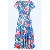 Image Robe swing Topvintage Andi - Bleu barbeau et multicolore à 52,95€
