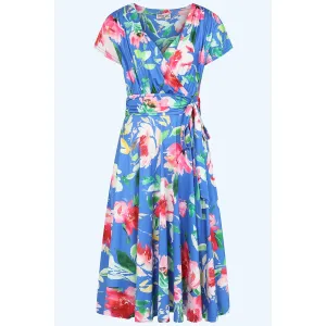 Image Robe swing Topvintage Andi - Bleu barbeau et multicolore à 52,95€