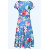 Image Robe swing Topvintage Andi - Bleu barbeau et multicolore à 52,95€
