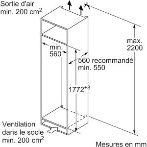 Image Réfrigérateur encastrable Bosch KIR81VFE0 Série 4 - Blanc à 669€