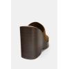 Image Sandales compensées Femme Zara Plateformes en daim - Marron à 18,38€