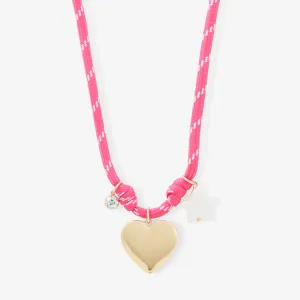 Image Collier fantaisie Capsule Colliers Cordon Cœur et Étoile - Rose à 4,99€
