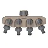 Image Sélecteur d'arrosage Botanic 4 sorties filetées avec nez de robinet - Marron à 8,87€
