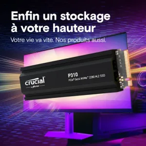 Image SSD NVMe Crucial P310 CT2000P310SSD5 2 To - Noir à 239,99 €