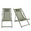 Image Lot de 2 chiliennes Drawer Brisa - Aluminium - Vert ou Gris foncé à 59,99€