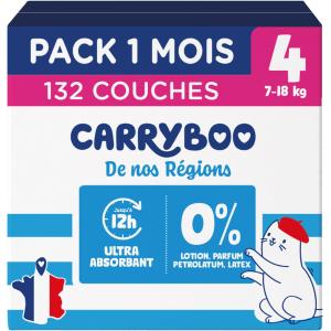Image Couches bébé CARRYBOO Taille 4 - Blanc à 29,33€