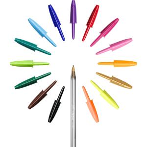 Image Pack 20 Stylos bille BIC Cristal Original & Cristal Fun - Noir, Bleu, Rouge, Vert, Rose, Turquoise, Jaune, Orange, Purple, Violet à 5,99€