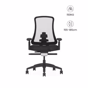 Image Chaise ergonomique Sheer - Cadre noir Assise noire à 219,99€