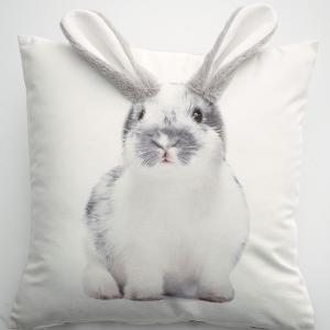 Image Housse de coussin Tendre moment Lapin - Gris à 11,20€