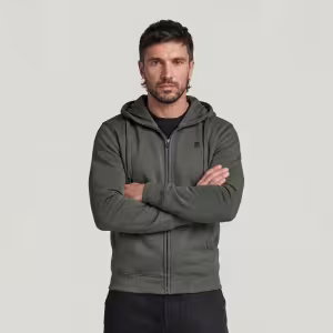 Image Sweat à capuche G-STAR Premium Core Hooded - Noir ou Bleu Moyen à 44,97€