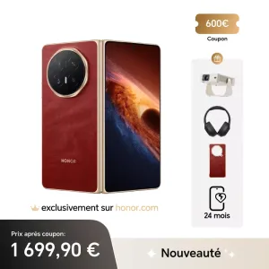 Image Pack Smartphone pliable HONOR Magic V6 16+512Go - Red + HONOR CHOICE Projector Air Pro + Casque à 1 699,90€