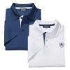Image Pack 2 Polos L'Homme Moderne microfibre - Marine et blanc à 15,90€