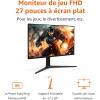 Image Écran PC Gaming 27" FHD Amazon Basics - 1ms, 165Hz - Noir à 115,44€