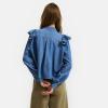 Image Chemise LA REDOUTE COLLECTIONS col rond en denim à volants - Bleu Stone à 39,99€