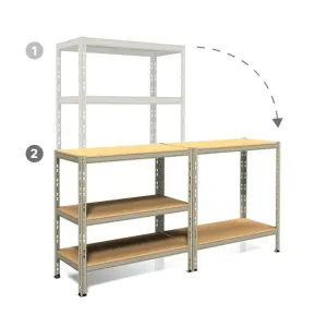 Image Étagère acier SPACEO - 5 tablettes - Gris à 41,90€